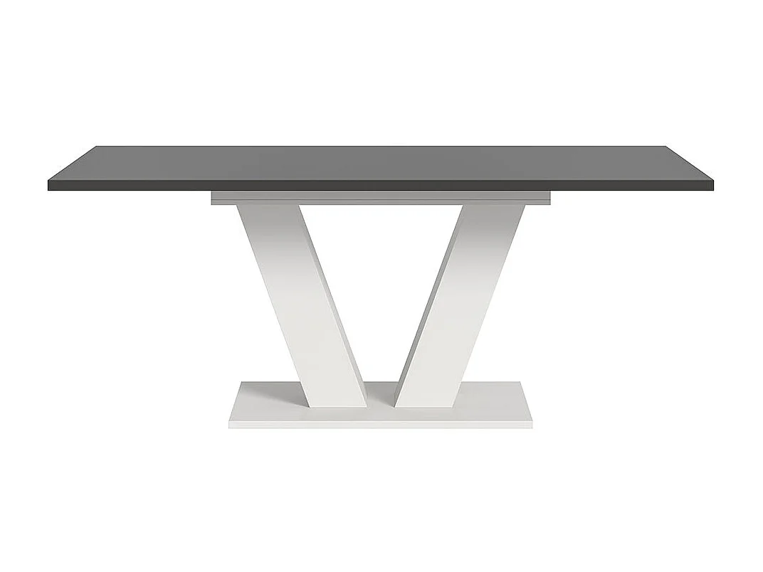 Motion table de salle à manger pieds V 90x150/190 cm avec 1 rallonge gris, blanc.
