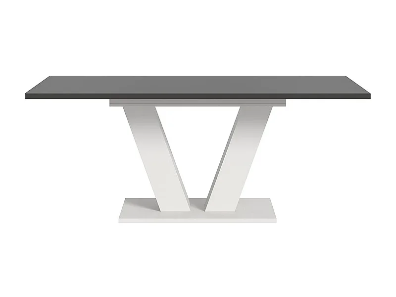 Motion table de salle à manger pieds V 90x150/190 cm avec 1 rallonge gris, blanc.