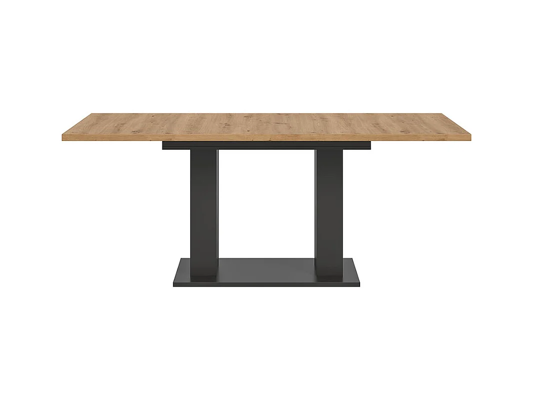 Motion table de salle à manger double colonne 90x150/190 cm avec 1 rallonge chêne décor, gris.
