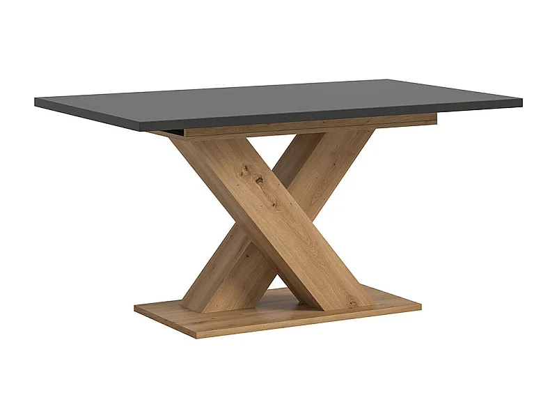Motion table de salle à manger pieds X 90x150/190 cm avec 1 rallonge gris, chêne décor.