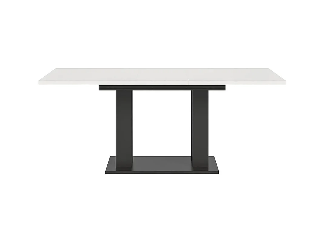 Motion table de salle à manger double colonne 90x150/190 cm avec 1 rallonge blanc, gris.