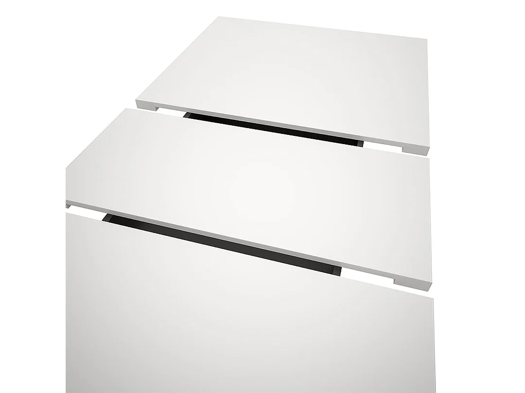 Motion table de salle à manger double colonne 90x150/190 cm avec 1 rallonge blanc, gris.