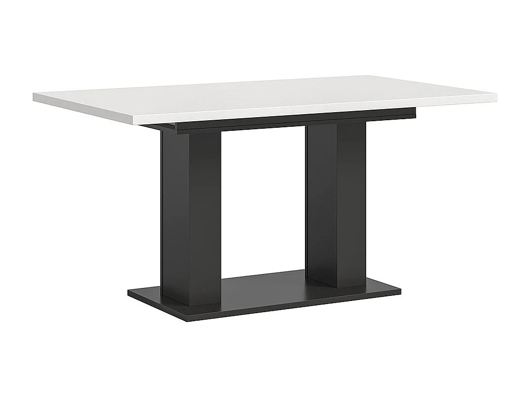 Motion table de salle à manger double colonne 90x150/190 cm avec 1 rallonge blanc, gris.