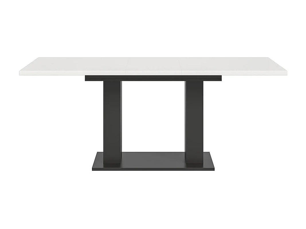 Motion table de salle à manger double colonne 90x150/190 cm avec 1 rallonge blanc, gris.