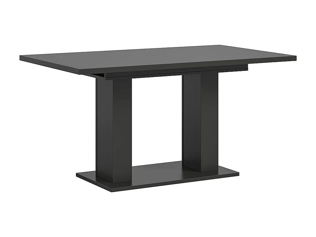 Motion eetkamertafel dubbele zuilpoot 90x150/190cm incl. 1 verlengblad grijs.