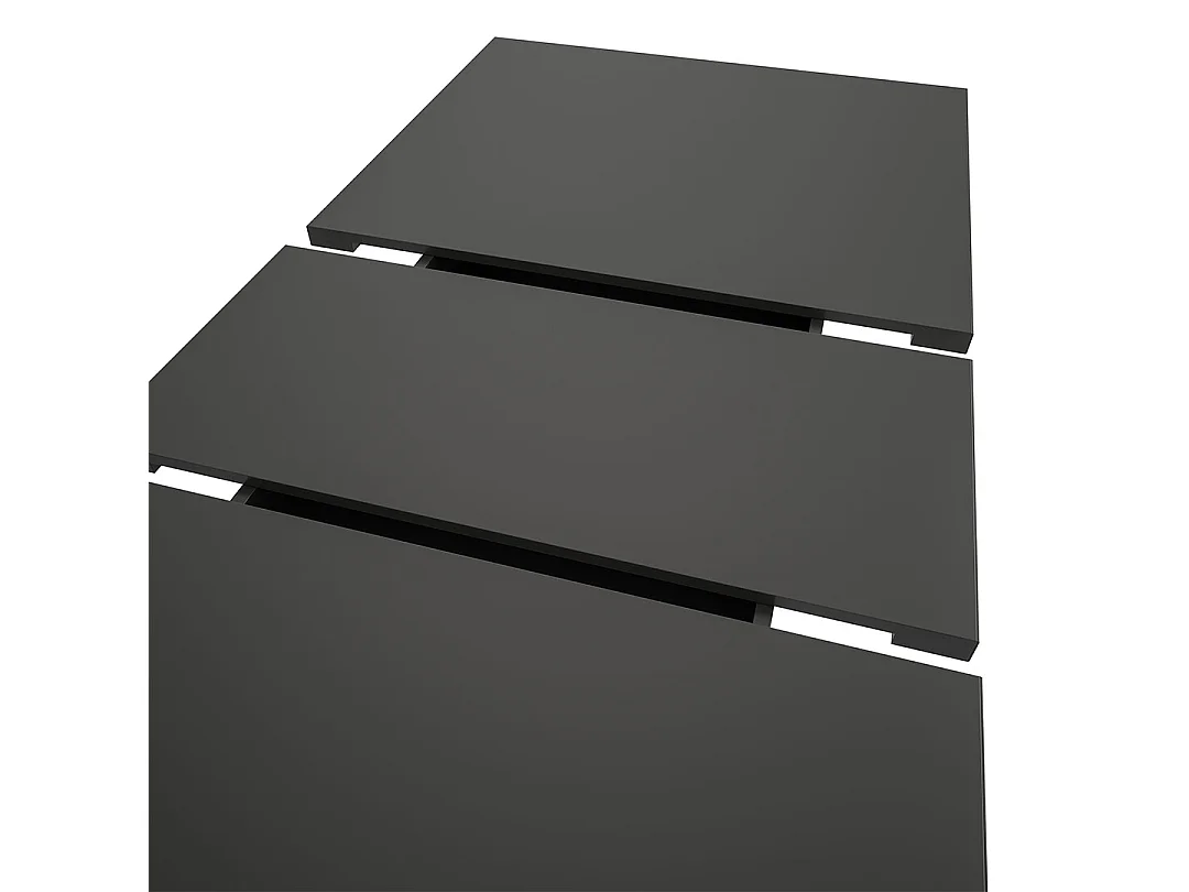 Motion eetkamertafel dubbele zuilpoot 90x150/190cm incl. 1 verlengblad grijs.