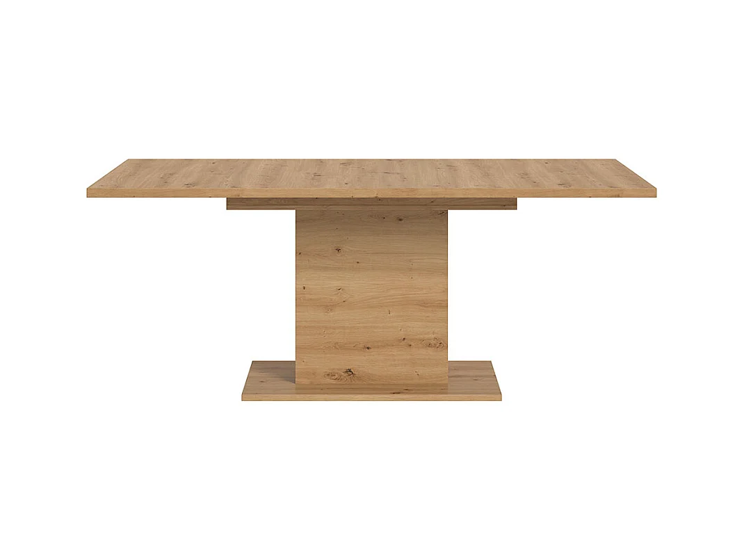 Motion table de salle à manger pied colonne 90x150/190 cm avec 1 rallonge chêne décor.