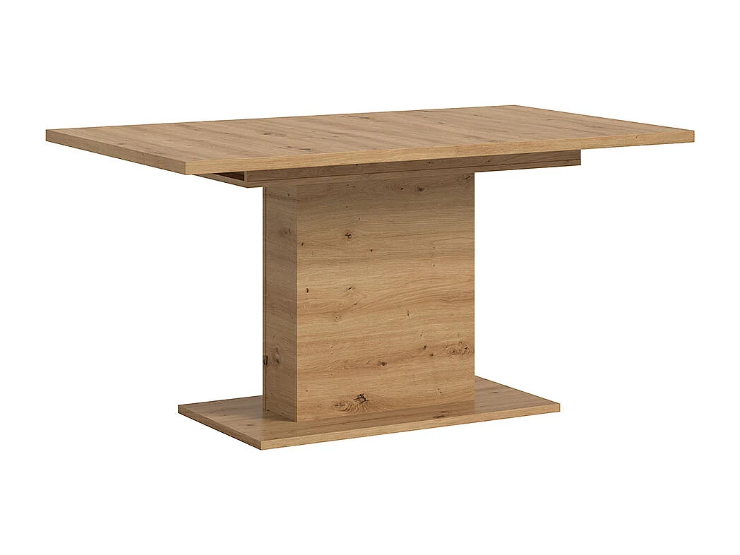 Motion eetkamertafel zuilpoot 90x150/190cm incl. 1 verlengblad eik decor.