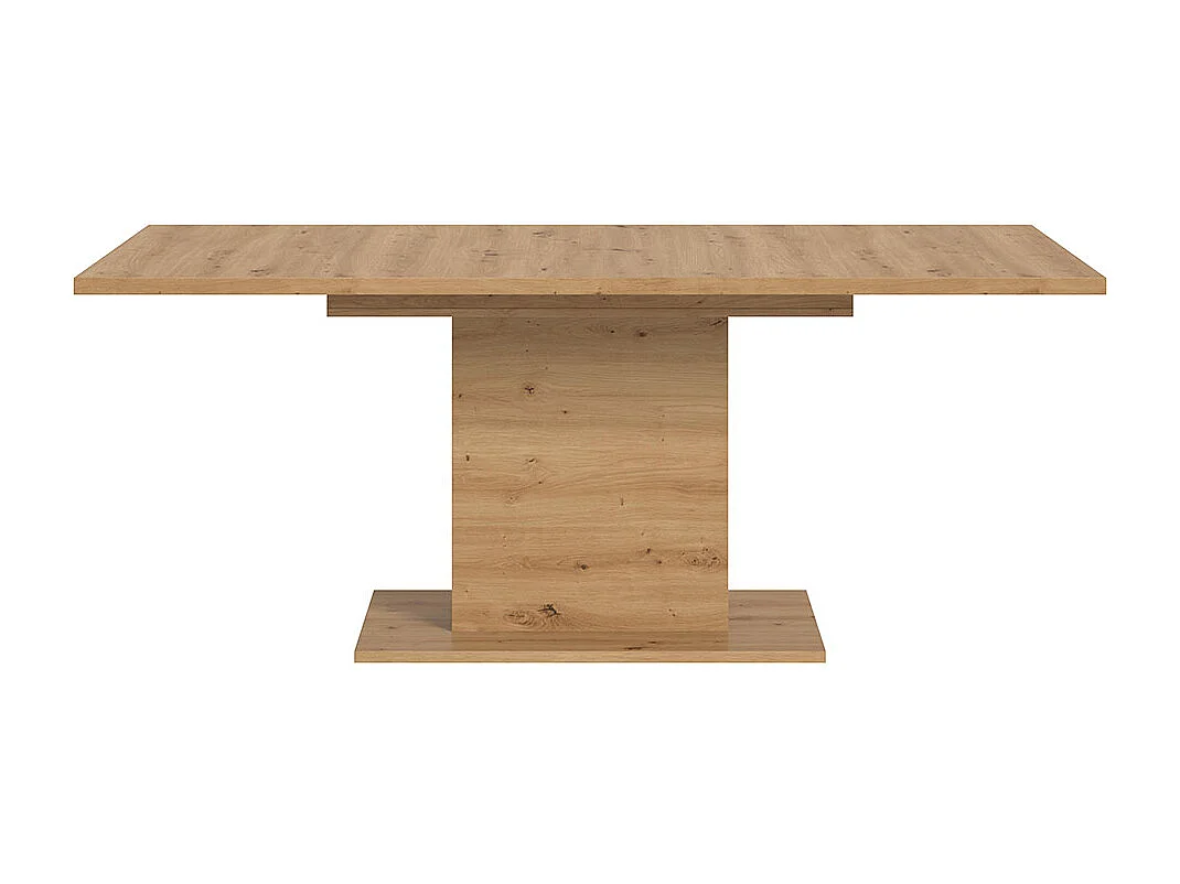 Motion eetkamertafel zuilpoot 90x150/190cm incl. 1 verlengblad eik decor.