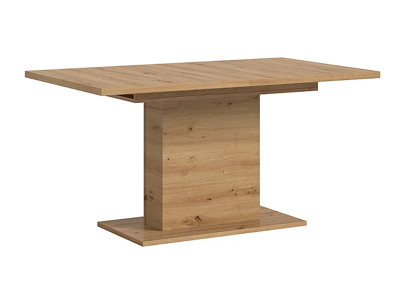 Motion eetkamertafel zuilpoot 90x150/190cm incl. 1 verlengblad eik decor.