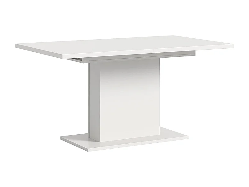 Motion eetkamertafel zuilpoot 90x150/190cm incl. 1 verlengblad wit.