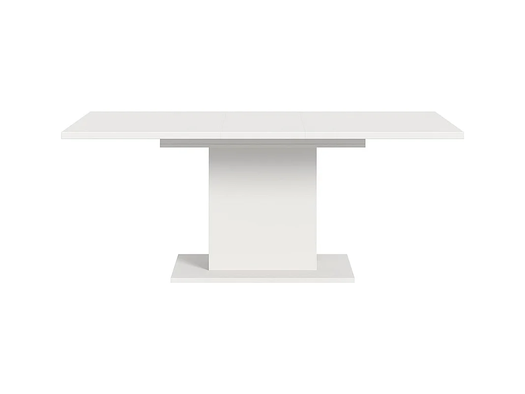 Motion table de salle à manger pied colonne 90x150/190 cm avec 1 rallonge blanc.