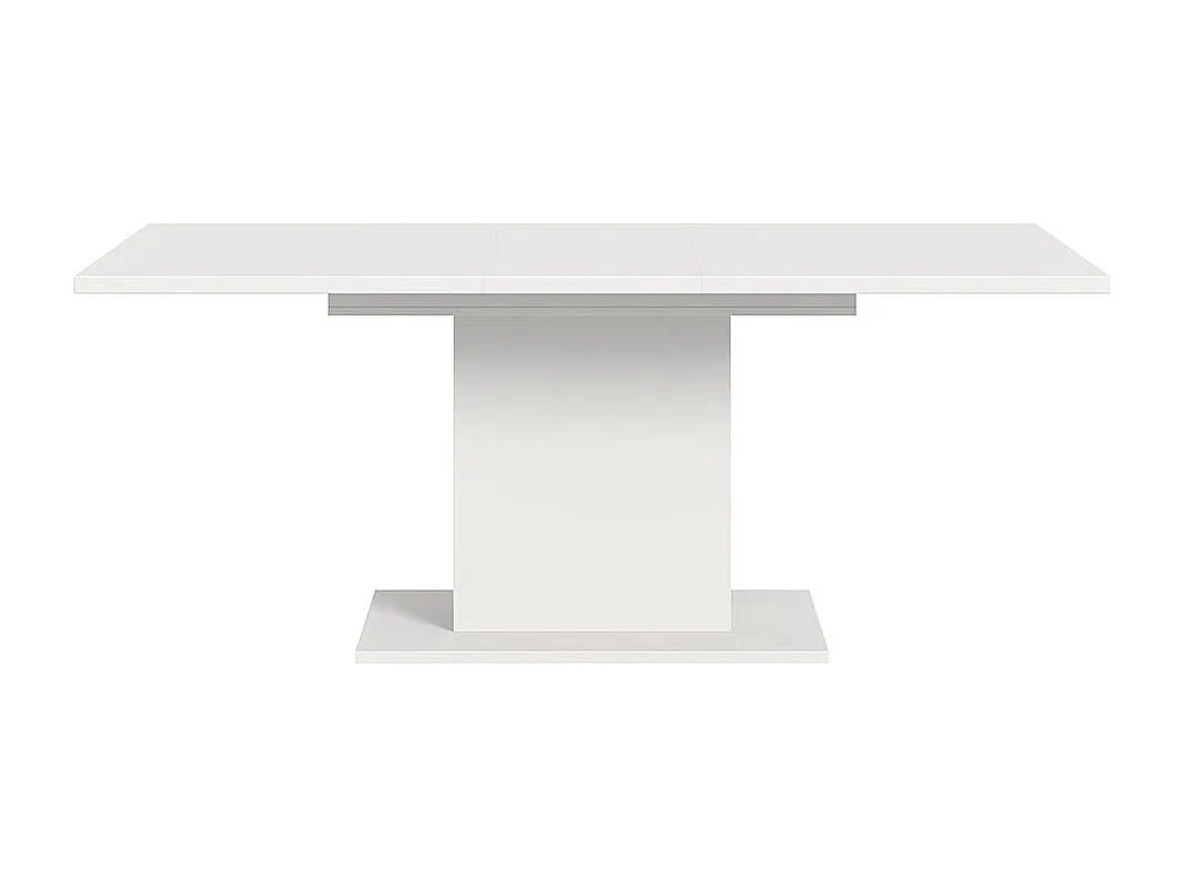 Motion Esstisch Säulenfuß 90x150/190cm inkl. 1 Einlegeplatte weiß.