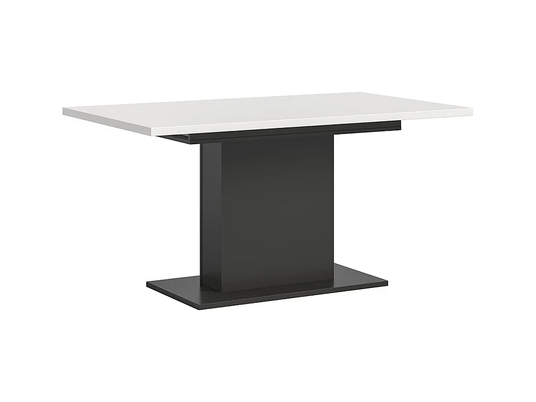 Motion table de salle à manger pied colonne 90x150/190 cm avec 1 rallonge blanc, gris.