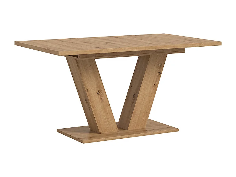 Motion table de salle à manger pieds V 90x150/190 cm avec 1 rallonge chêne décor.