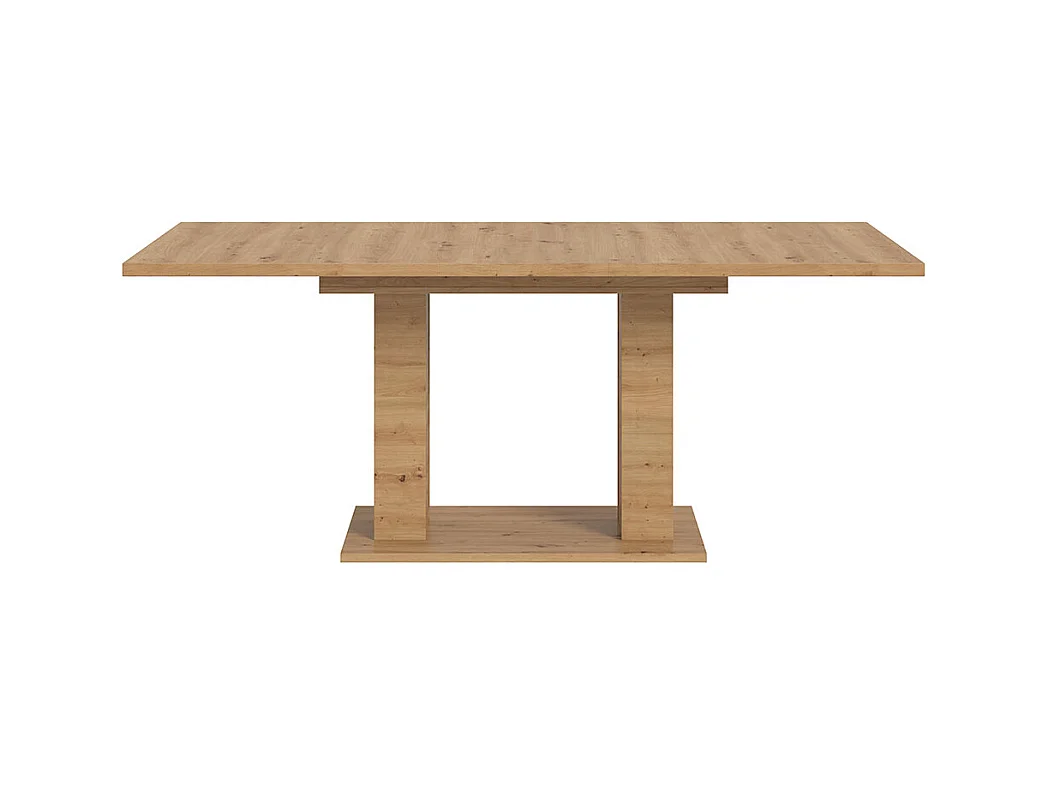 Motion table de salle à manger double colonne 90x150/190 cm avec 1 rallonge chêne décor.