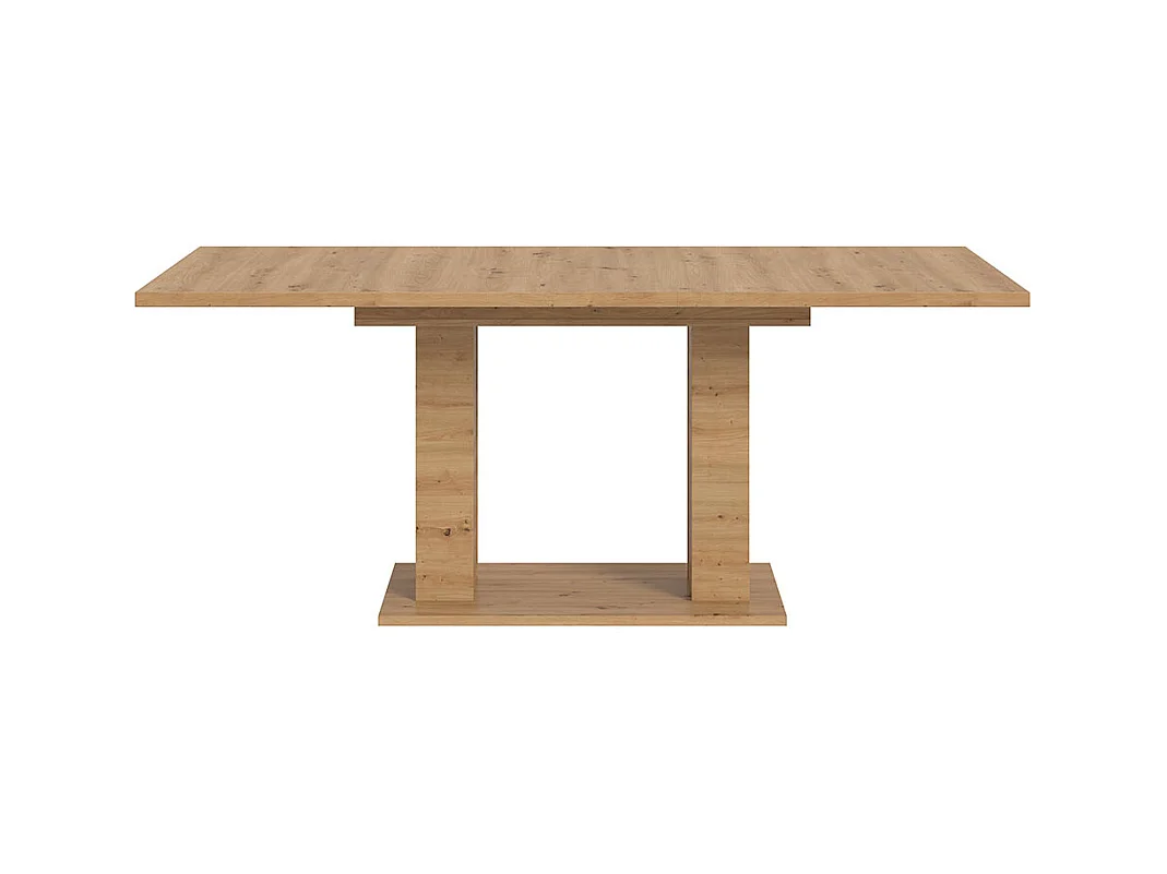 Motion table de salle à manger double colonne 90x150/190 cm avec 1 rallonge chêne décor.
