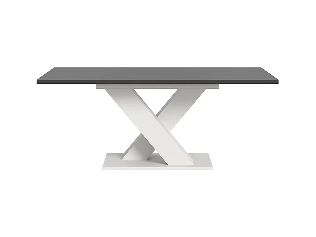 Motion table de salle à manger pieds X 90x150/190 cm avec 1 rallonge gris, blanc.