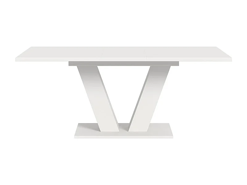 Motion table de salle à manger pieds V 90x150/190 cm avec 1 rallonge blanc.