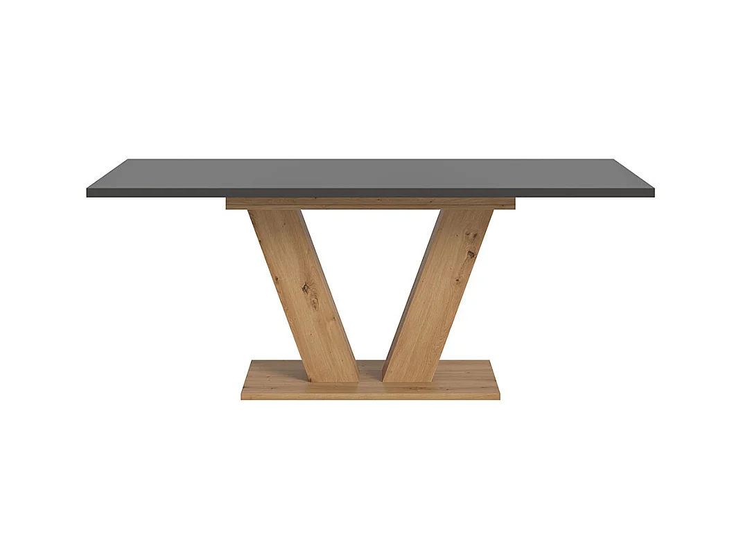 Motion table de salle à manger pieds V 90x150/190 cm avec 1 rallonge gris, chêne décor.