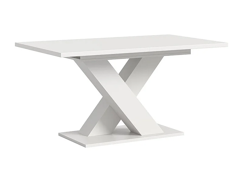 Motion eetkamertafel X-poot 90x150/190cm incl. 1 verlengblad wit.