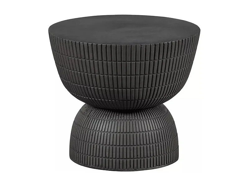 SAMSON - Table basse ronde en fibre de verre aspect béton marron