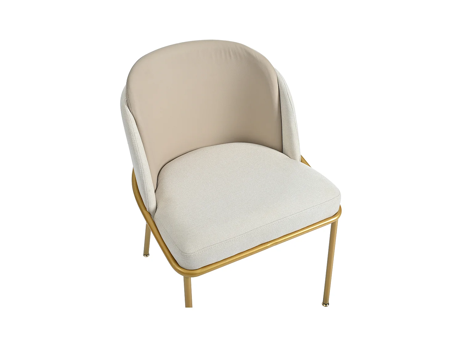 Lot de 2 chaises - 55 x 55 x 85 cm - pieds réglables inclinables - métal + similicuir - beige