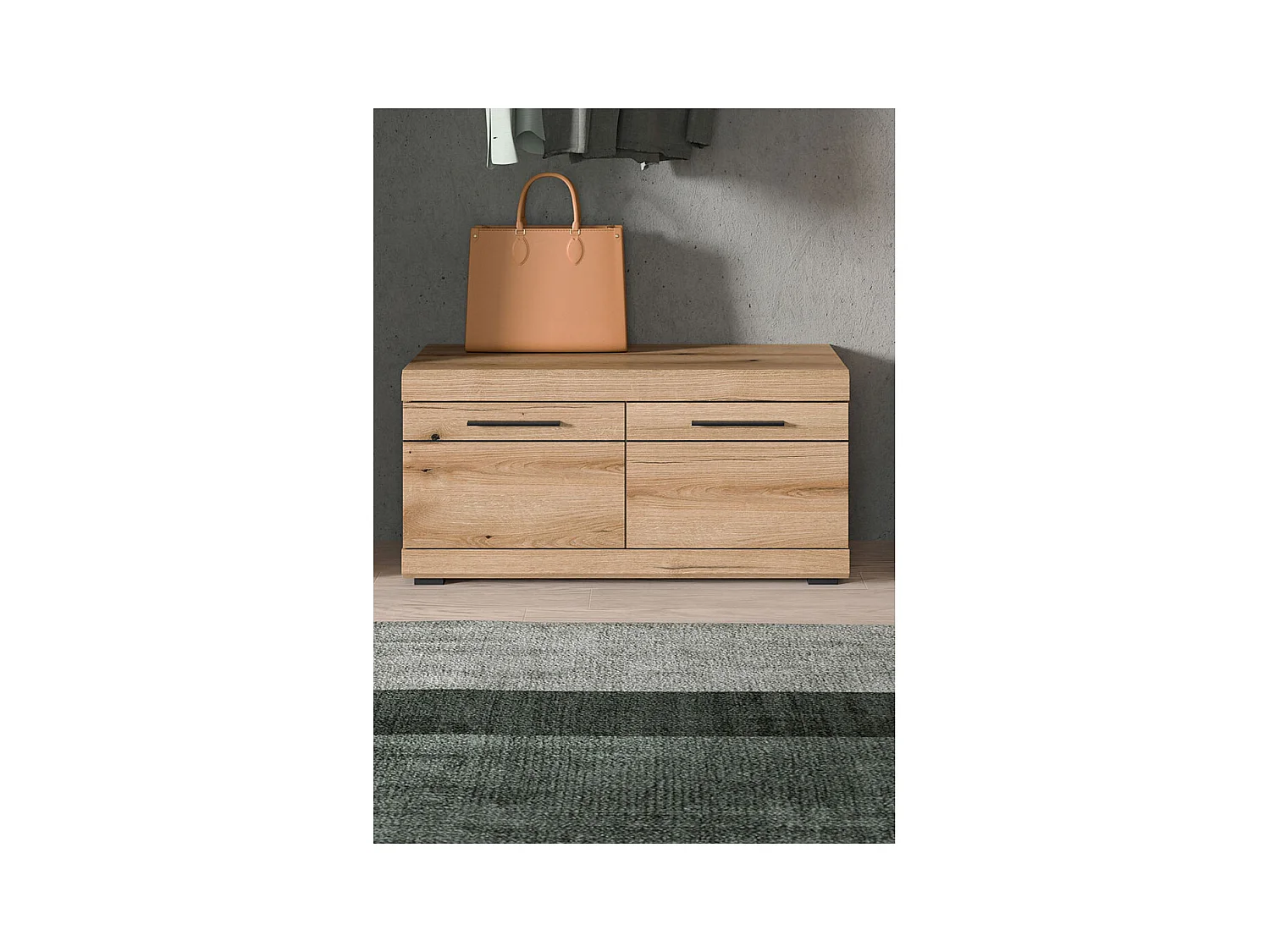 Scout banc 2 portes chêne décor.