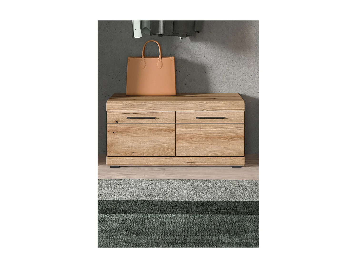 Scout banc 2 portes chêne décor.