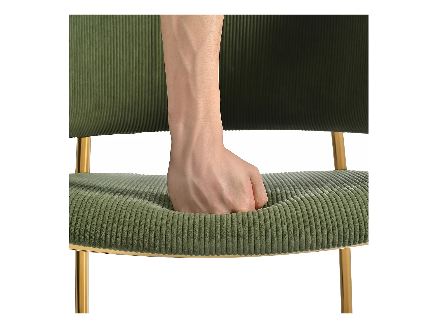 Juego de 2 sillas - 55 x 55 x 80 cm - patas ajustables - metal + polipiel - verde