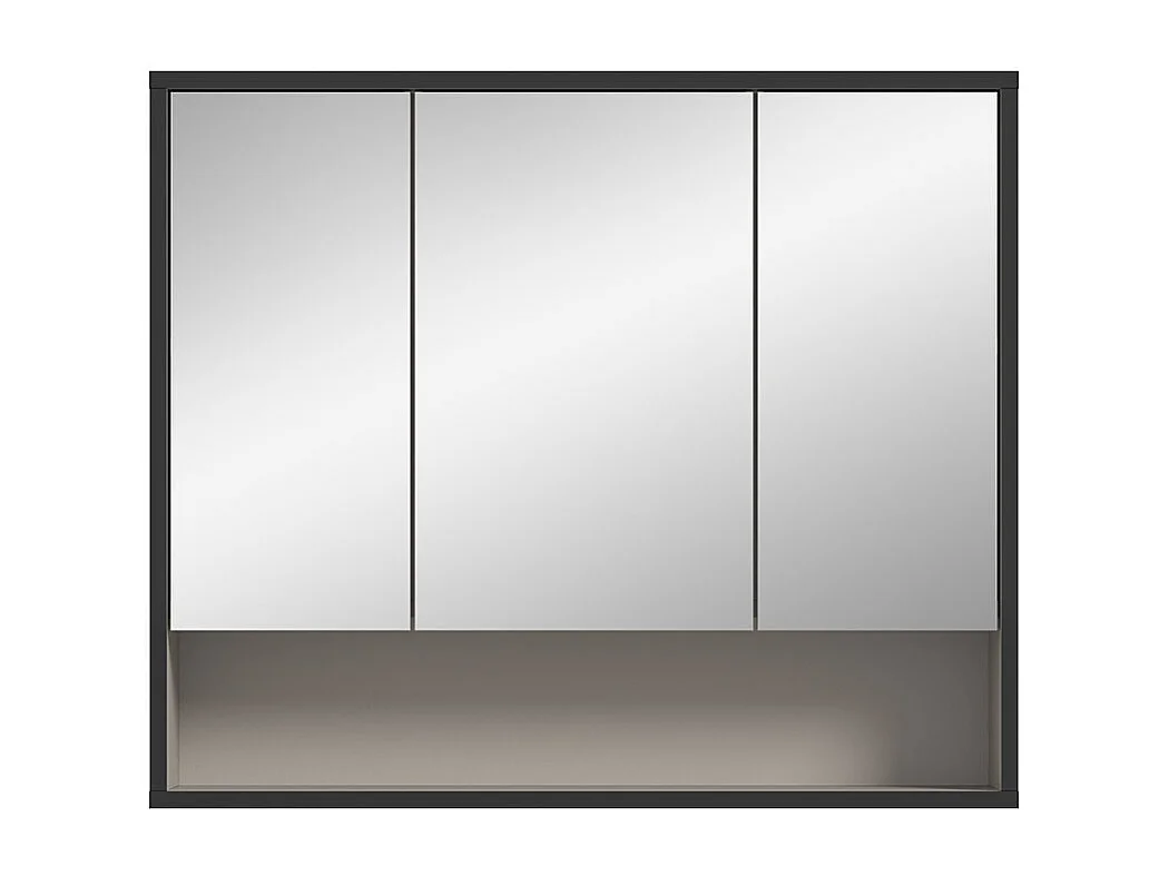 Bagno spiegelkast 3 spiegeldeuren lichtgrijs, crèmekleurig.