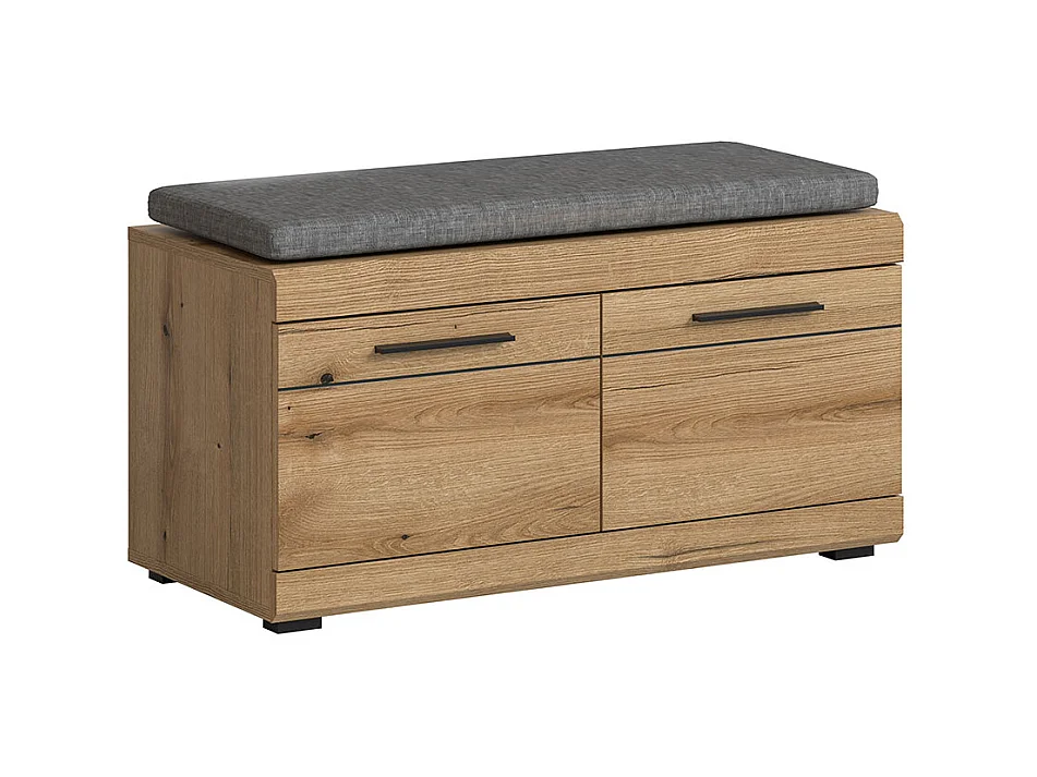 Scout banc avec coussin 2 portes chêne décor.