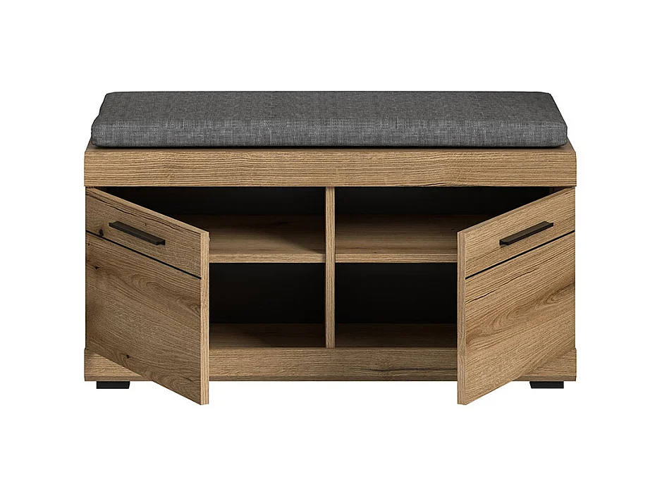 Scout banc avec coussin 2 portes chêne décor.