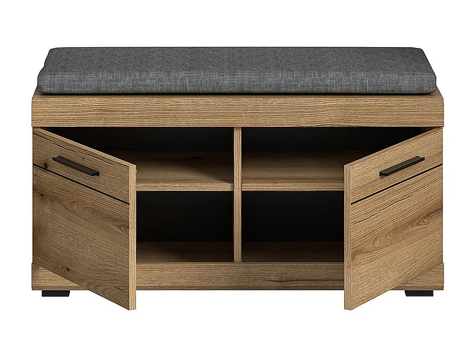 Scout banc avec coussin 2 portes chêne décor.