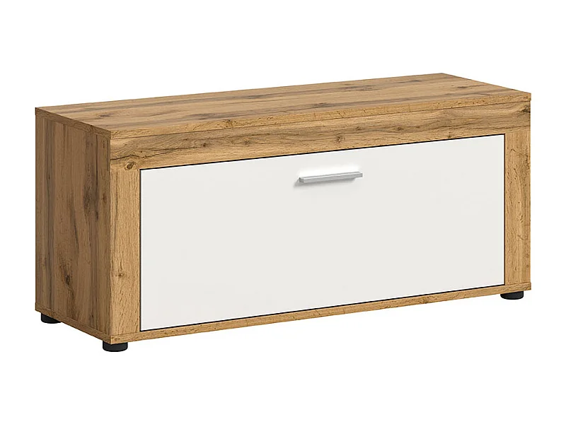 Jam banc 1 abattant blanc, chêne décor.