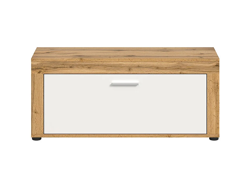 Jam banc 1 abattant blanc, chêne décor.