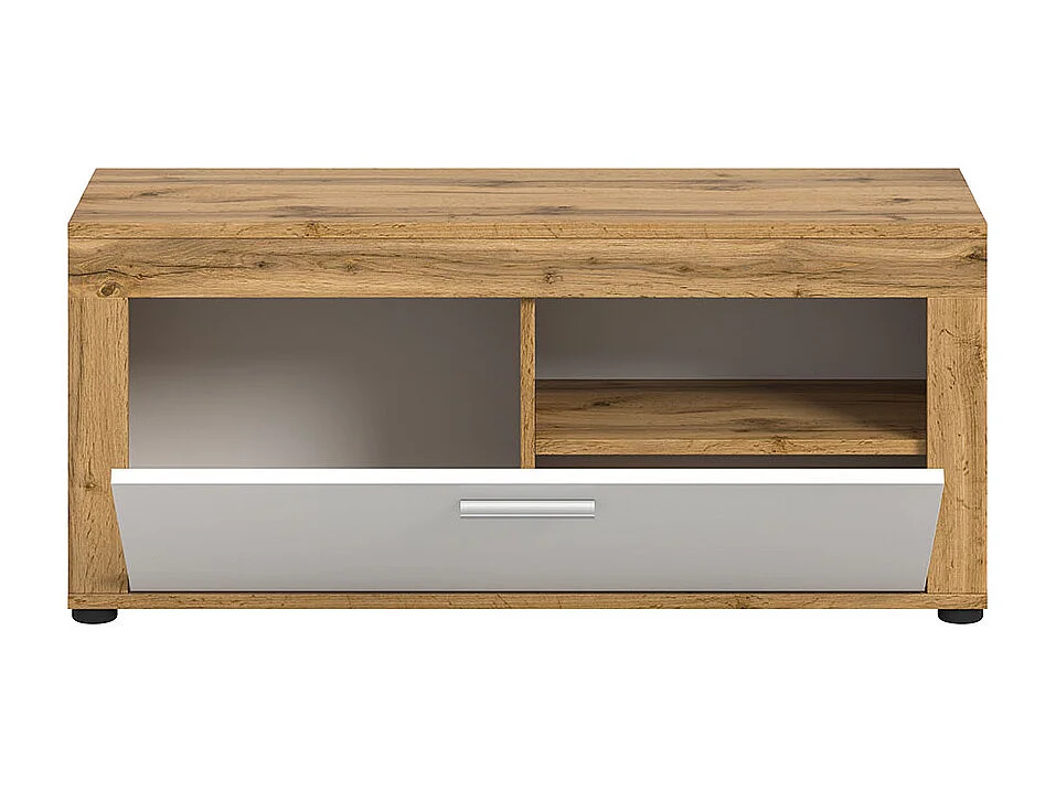 Jam Sitzbank 1 Klapptür weiß, Eiche Dekor.