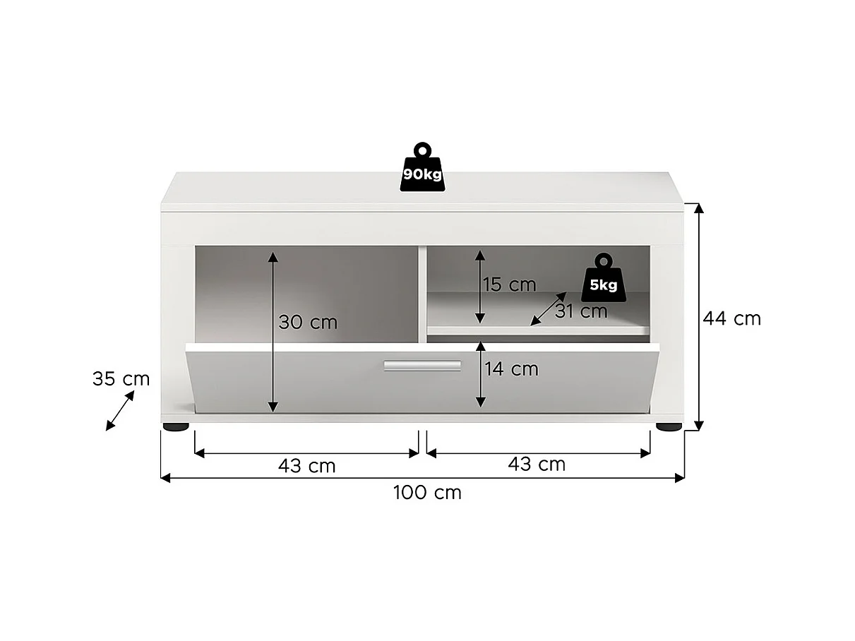 Jam banc 1 abattant blanc.