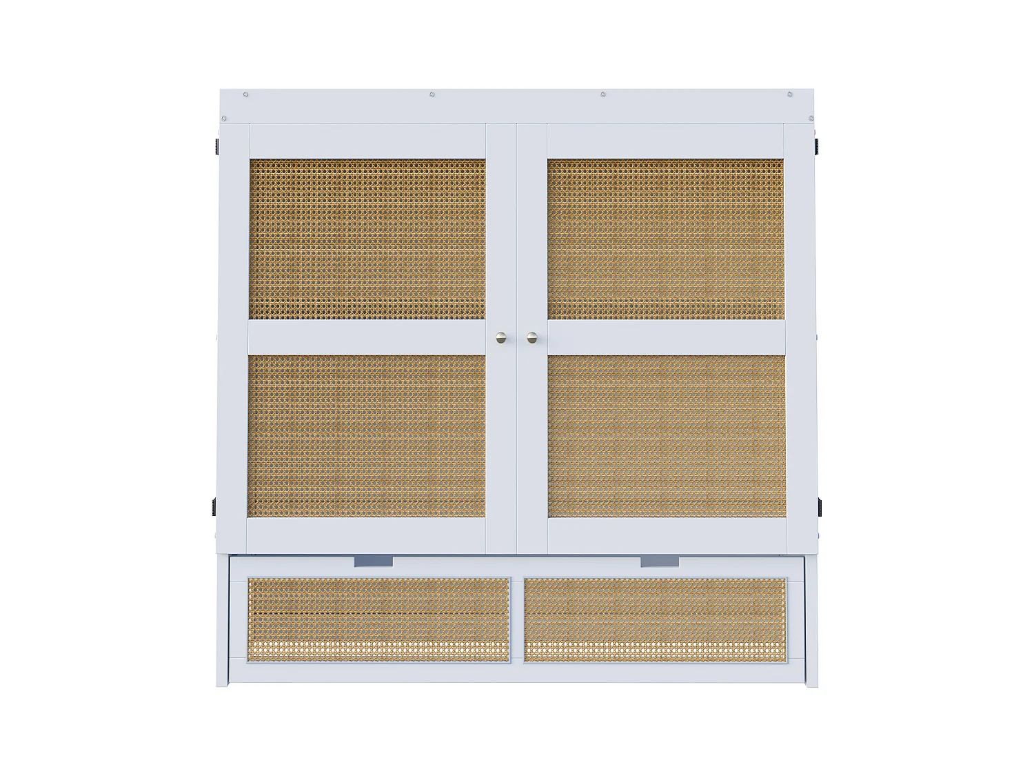 Lit escamotable pour jeunes - 140 x 200 cm - lit rabattable mural avec tiroirs de rangement - Pin + contreplaqué + MDF - blanc