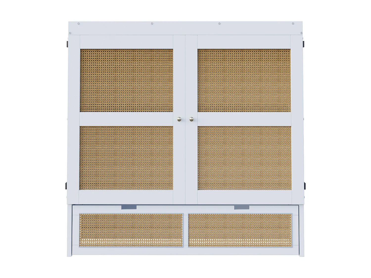 Lit escamotable pour jeunes - 140 x 200 cm - lit rabattable mural avec tiroirs de rangement - Pin + contreplaqué + MDF - blanc