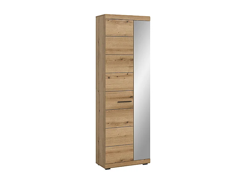 Scout armoire de rangement 1 porte, 1 porte vitrée chêne décor.