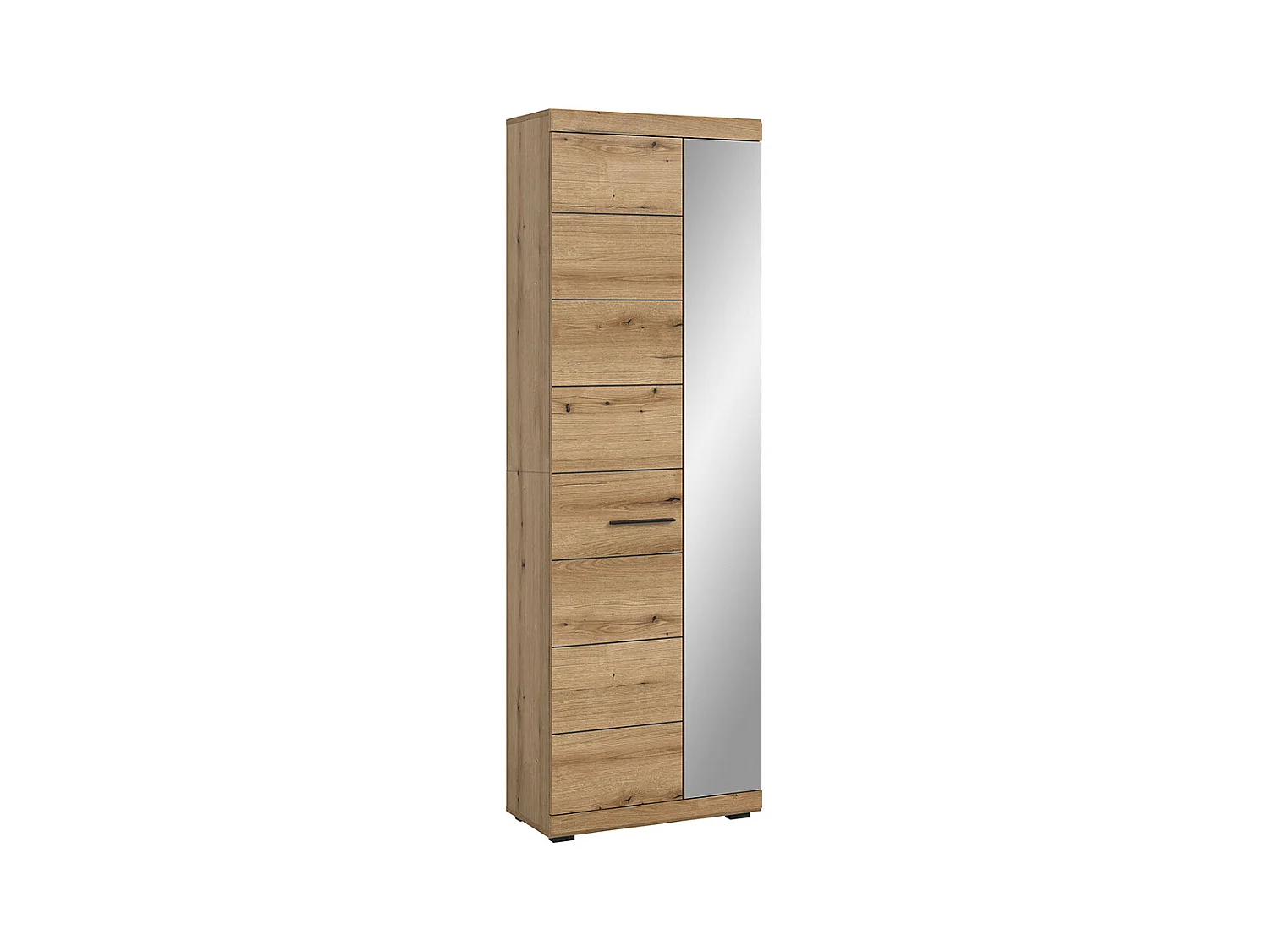 Scout armoire de rangement 1 porte, 1 porte vitrée chêne décor.