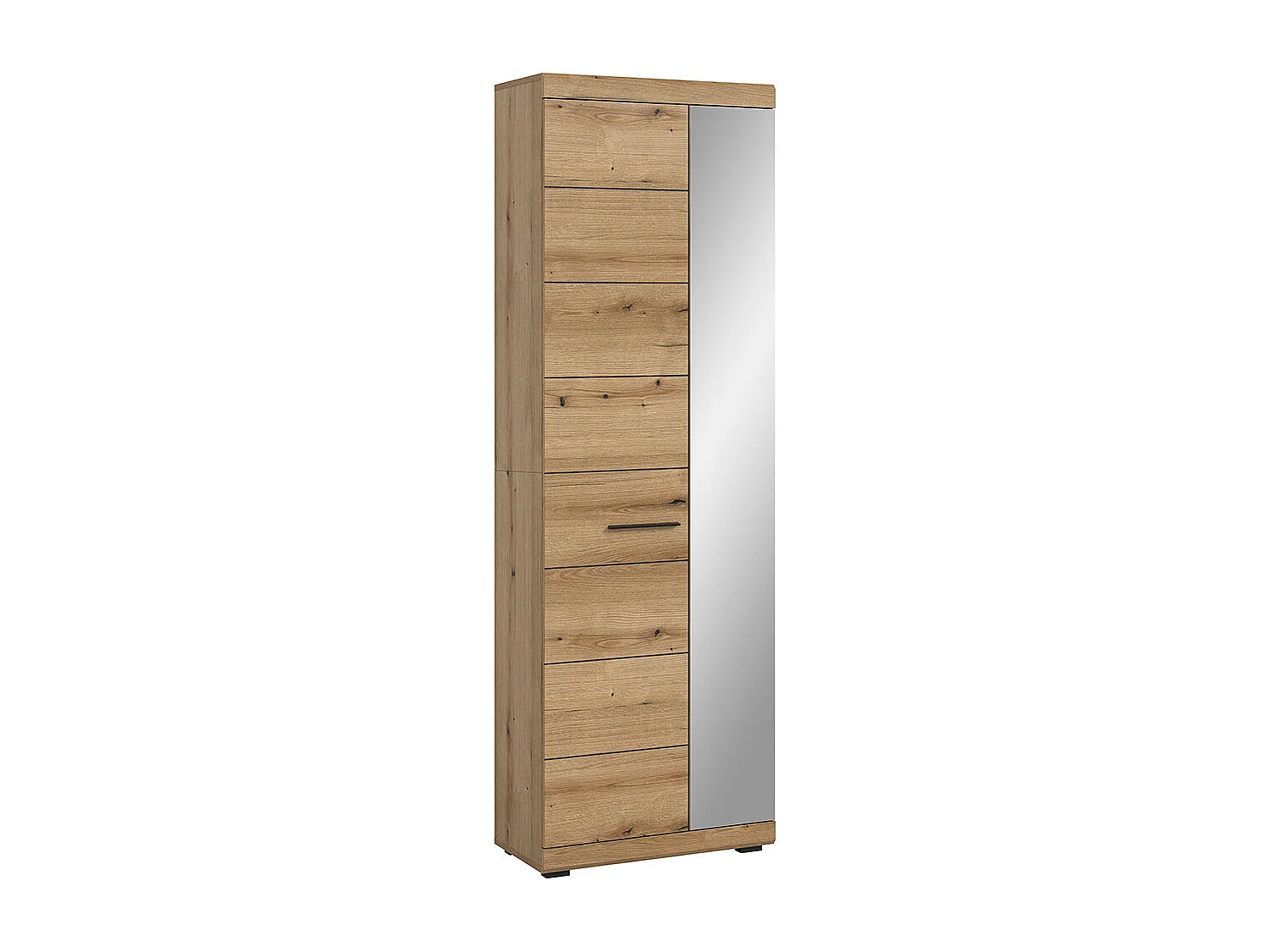 Scout armoire de rangement 1 porte, 1 porte vitrée chêne décor.