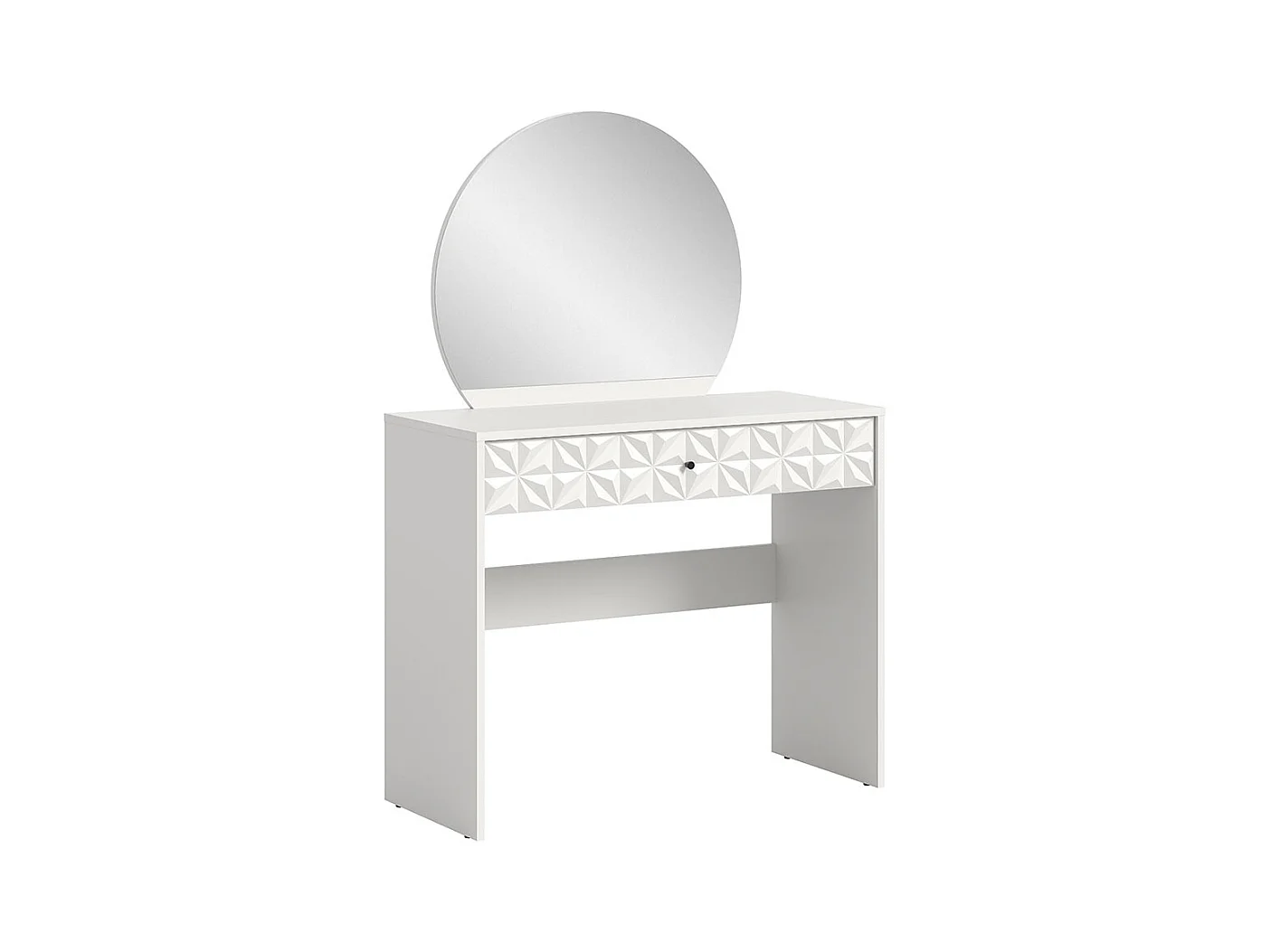 Prisma console 1 tiroir, 1 miroir blanc.