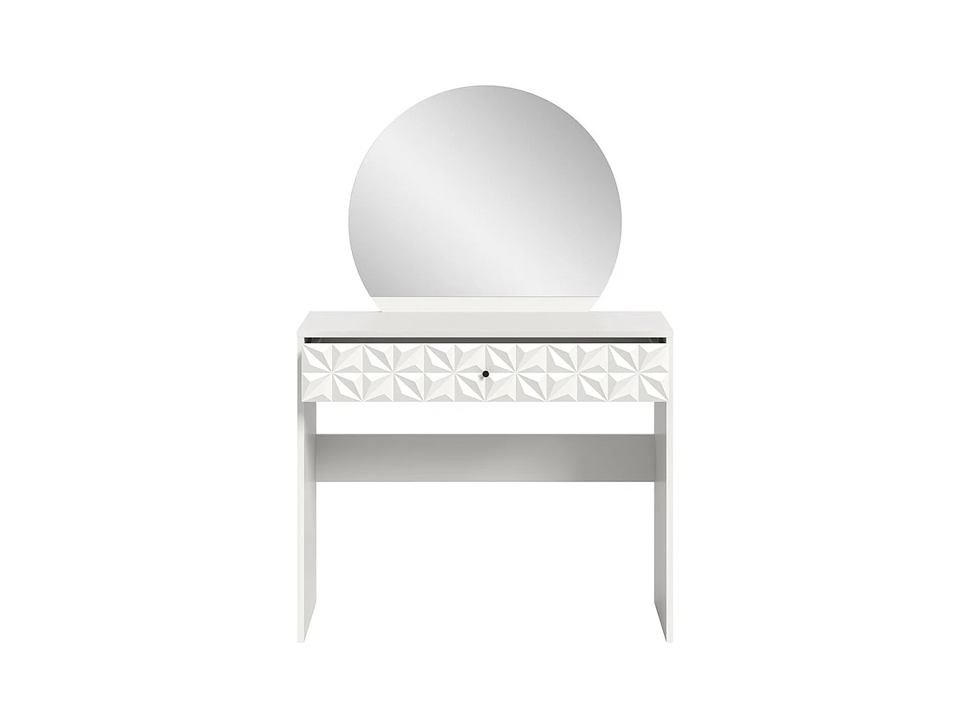 Prisma console 1 tiroir, 1 miroir blanc.