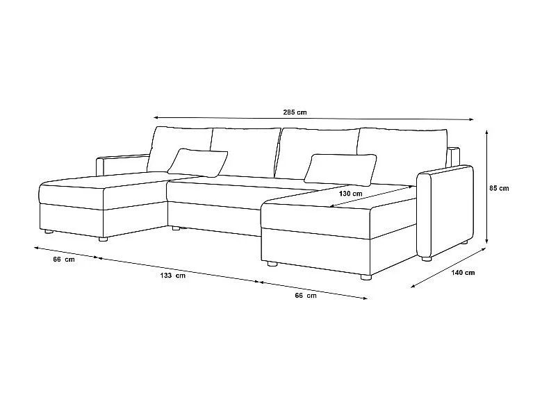 Canapé d'angle panoramique convertible MOSIA