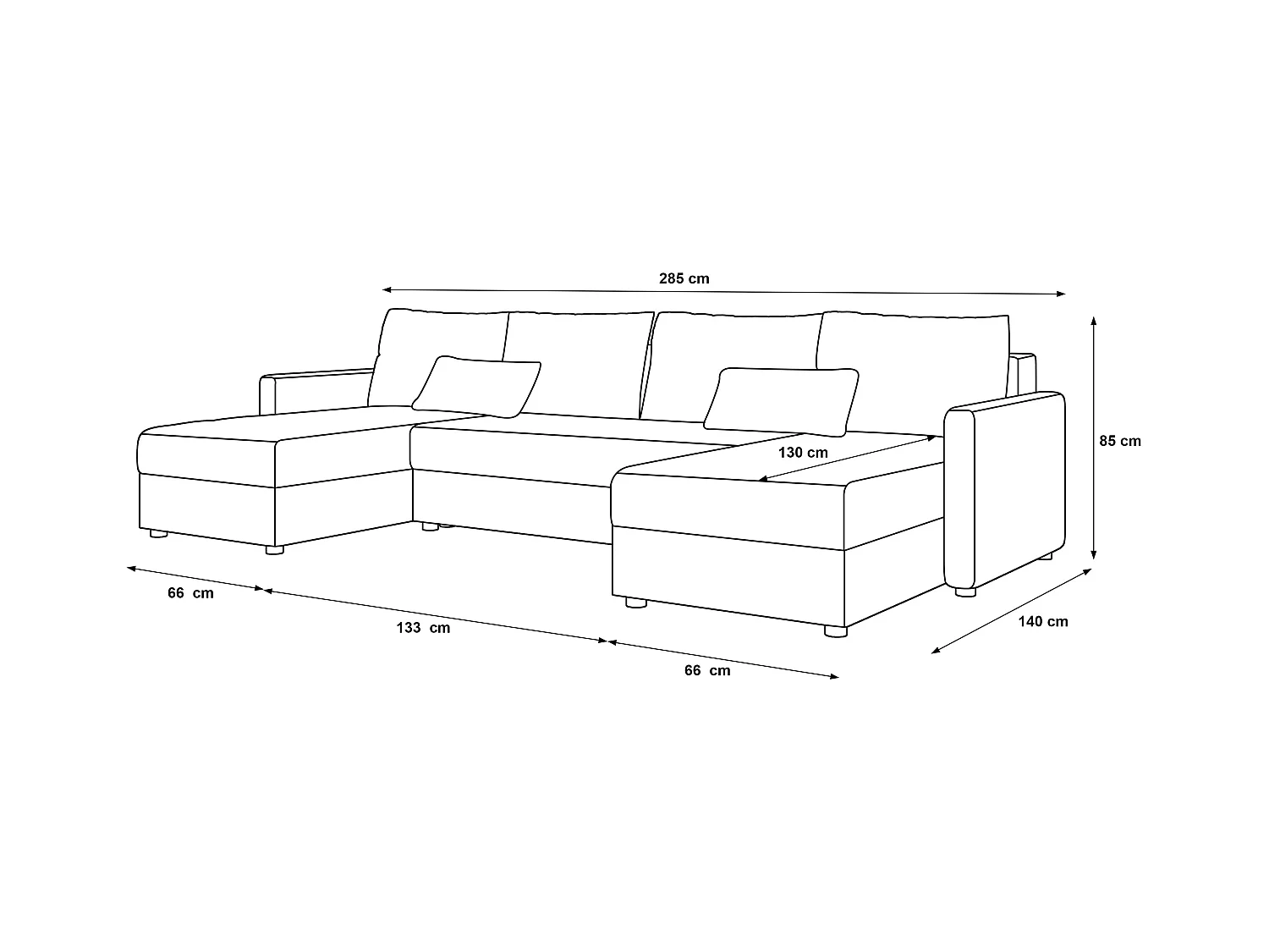 Canapé d'angle panoramique convertible MOSIA
