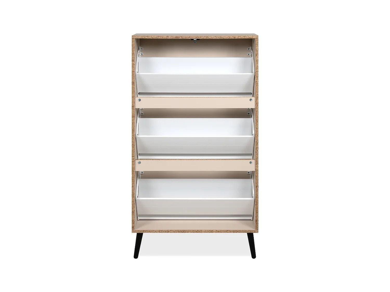 Armoire à chaussures 3 abattants et 2 compartiments par abattant L70cm - VIGO