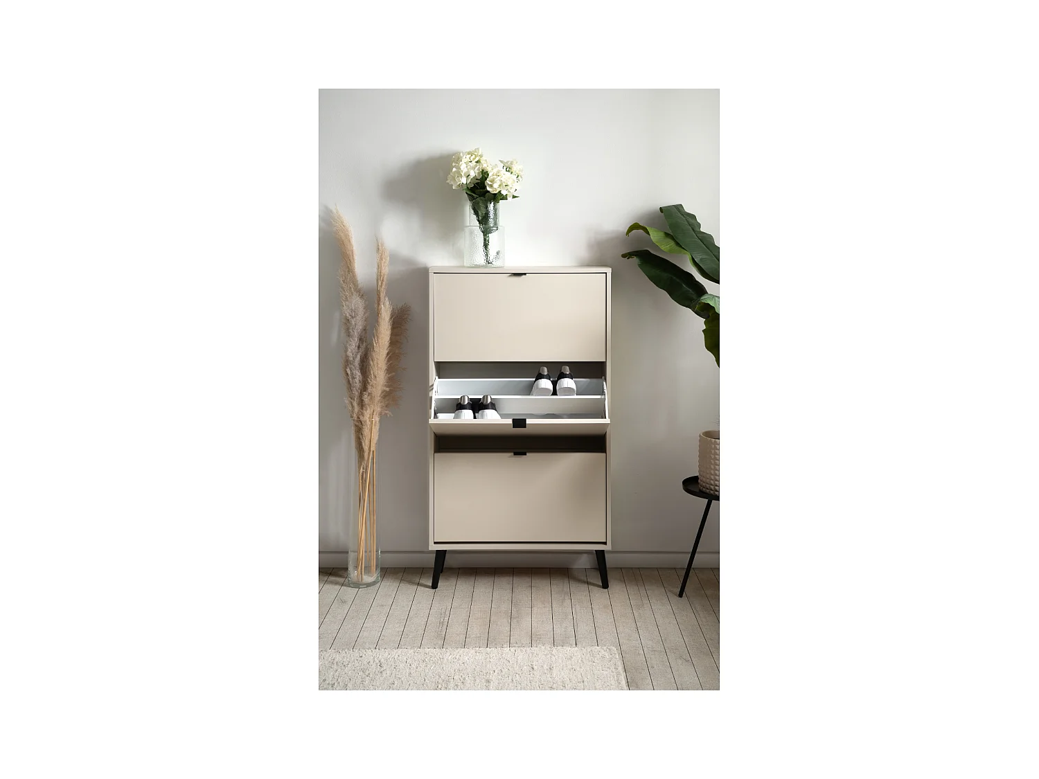 Armoire à chaussures 3 abattants et 2 compartiments par abattant L70cm - VIGO