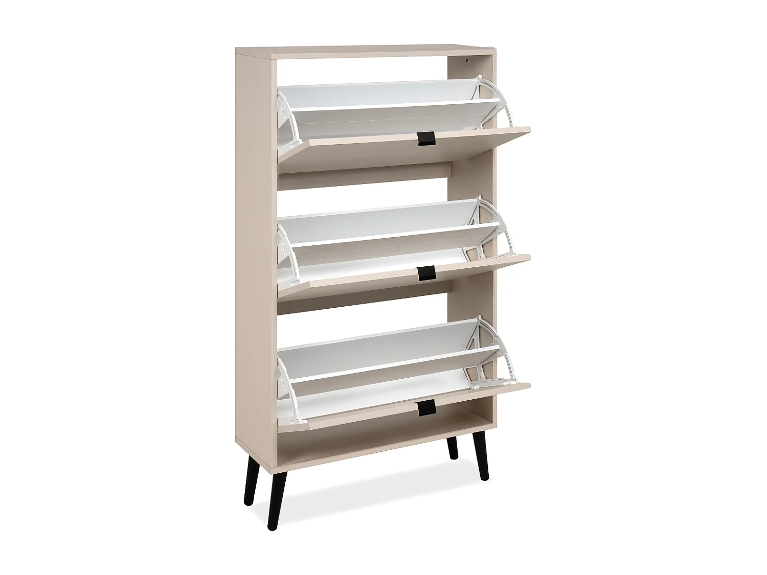 Meuble à chaussures 3 abattants et 2 compartiments par abattant L70cm - VIGO